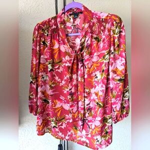 Floral Pink Women's Top, Medium